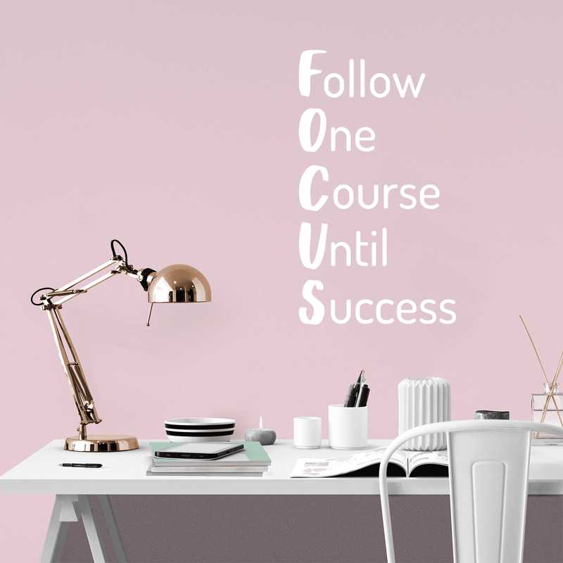 Vinyl Wall Art Decal - Follow One Course Until Success - 30" x 17" - Trendy Inspirational Positive Quote Sticker For Living Room Playroom Office Meetings Conference Room School Classroom Decor 3