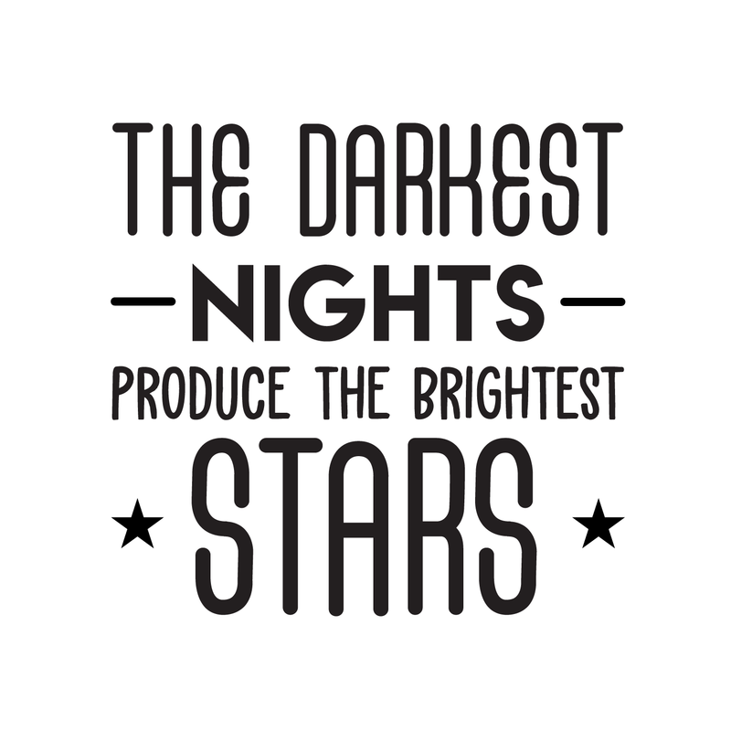 Vinyl Wall Art Decal - The Darkest Nights Produce The Brightest Stars - 22" x 23" - Inspirational Optimistic Cute Quote Sticker For Bedroom Kids Room Playroom Living Room School Classroom Decor 1