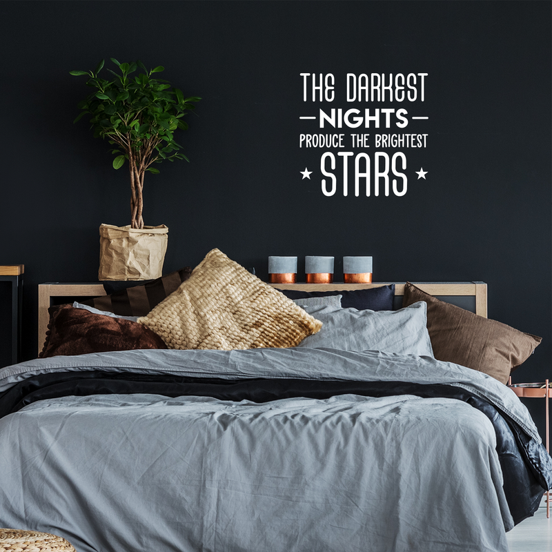 Vinyl Wall Art Decal - The Darkest Nights Produce The Brightest Stars - 22" x 23" - Inspirational Optimistic Cute Quote Sticker For Bedroom Kids Room Playroom Living Room School Classroom Decor 2