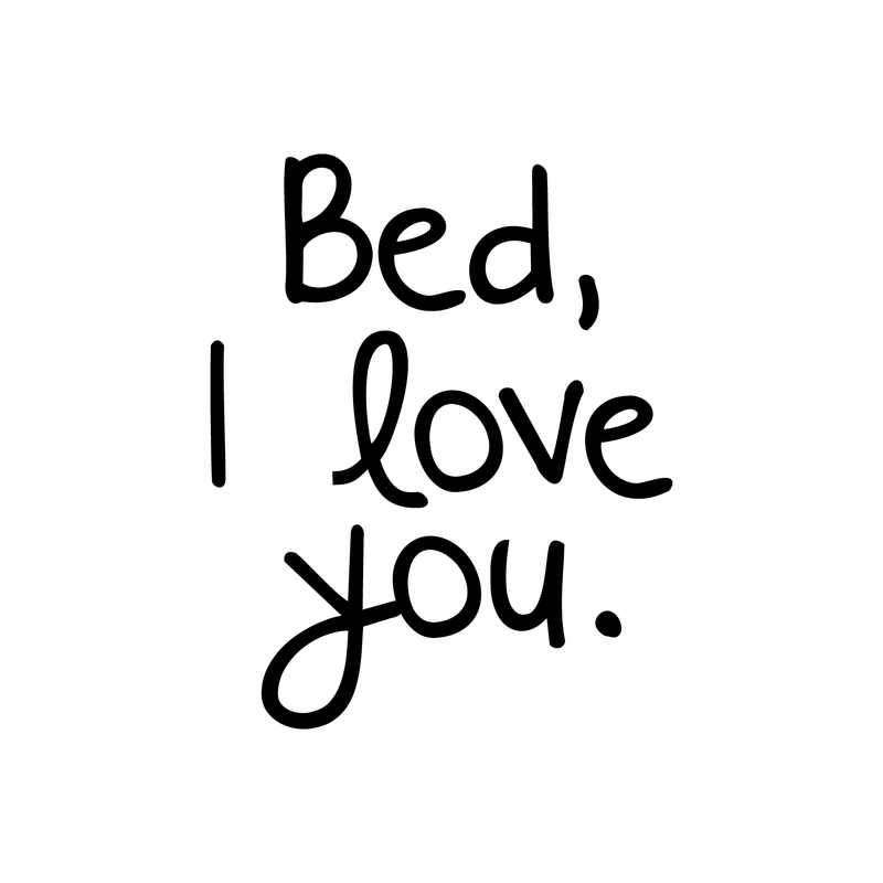 Vinyl Wall Art Decal - Bed I Love You - 21" x 17" - Modern Humorous Cute Quote Sticker Fun For Home Teen Bedroom Kids Room Baby Crib Nursery Decoration 1