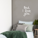 Vinyl Wall Art Decal - Bed I Love You - 21" x 17" - Modern Humorous Cute Quote Sticker Fun For Home Teen Bedroom Kids Room Baby Crib Nursery Decoration 3