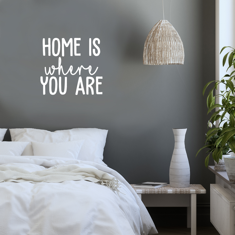 Vinyl Wall Art Decal - Home Is Where You Are - 17" x 18.5" - Modern Inspirational Cute Quote Sticker For Family Home Office Living Room Couple Bedroom Entryway Patio Decor 2