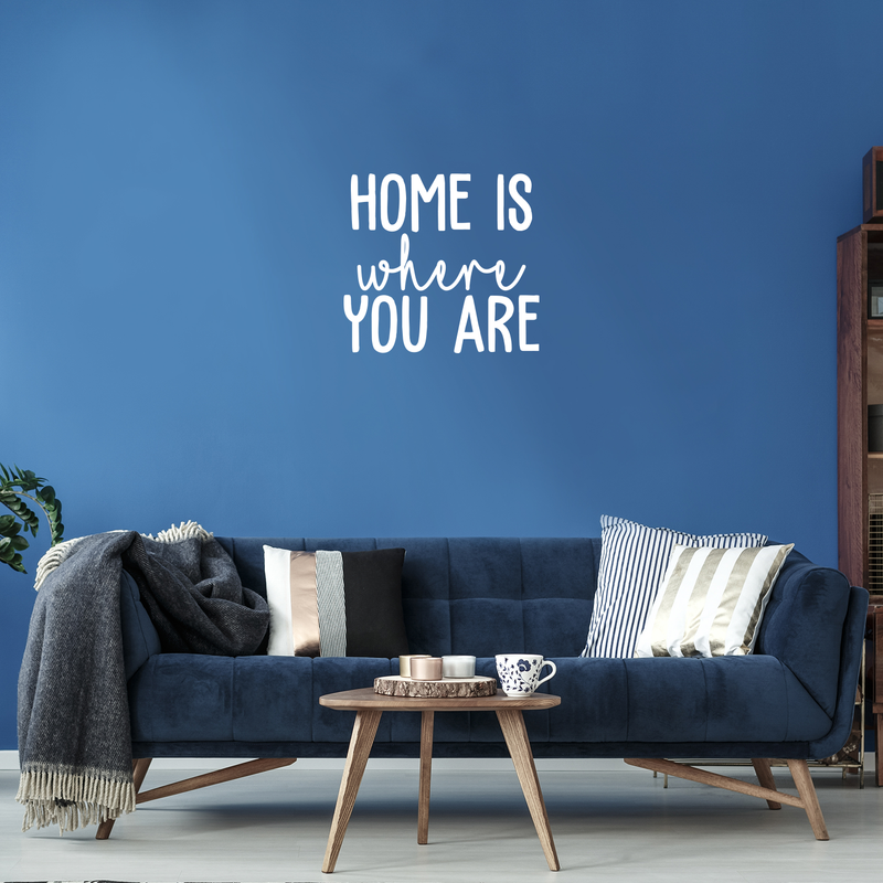 Vinyl Wall Art Decal - Home Is Where You Are - 17" x 18.5" - Modern Inspirational Cute Quote Sticker For Family Home Office Living Room Couple Bedroom Entryway Patio Decor 3
