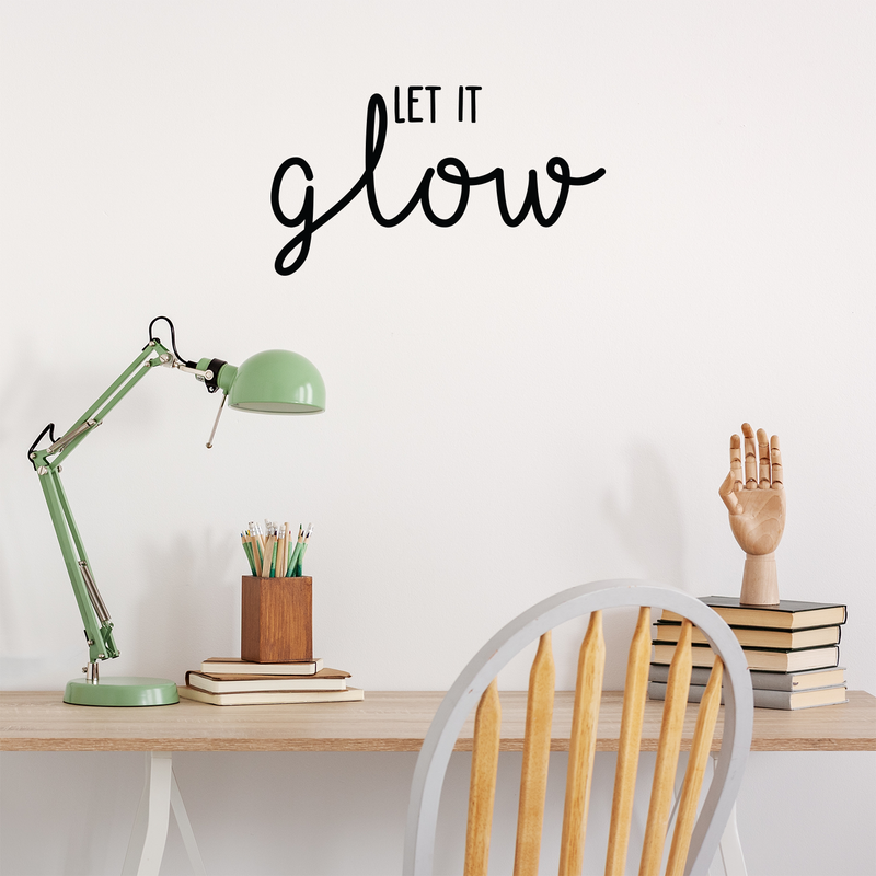 Vinyl Wall Art Decal - Let It Glow - 12.5" x 22" - Modern Inspirational Positive Minimal Quote Sticker For Home Bedroom Living Room Classroom Work Office Decor 2