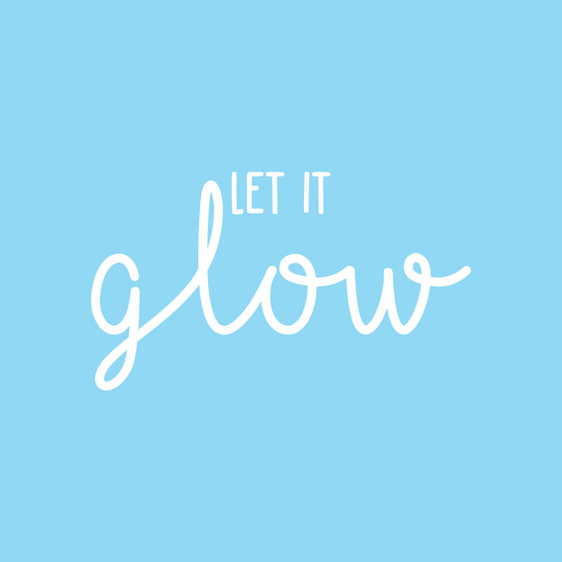 Vinyl Wall Art Decal - Let It Glow - 12.5" x 22" - Modern Inspirational Positive Minimal Quote Sticker For Home Bedroom Living Room Classroom Work Office Decor 1