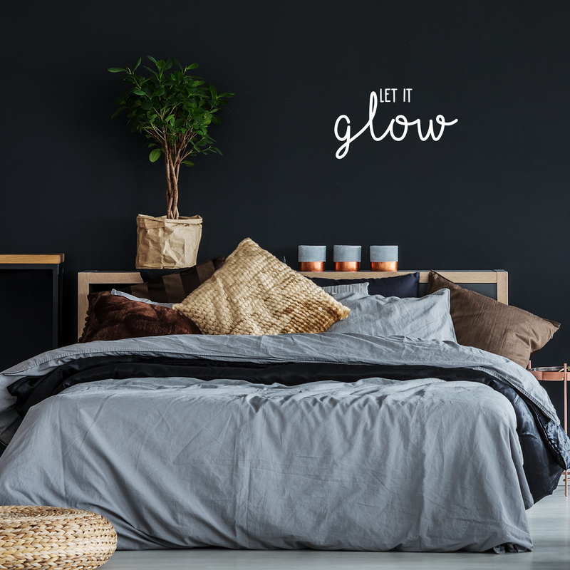 Vinyl Wall Art Decal - Let It Glow - 12.5" x 22" - Modern Inspirational Positive Minimal Quote Sticker For Home Bedroom Living Room Classroom Work Office Decor 3