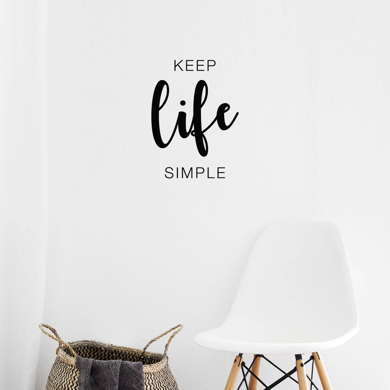 Vinyl Wall Art Decal - Keep Life Simple - Modern Inspirational Quote Sticker For Home Bedroom Living Room Entryway Work Office Coffee Shop Decor 5