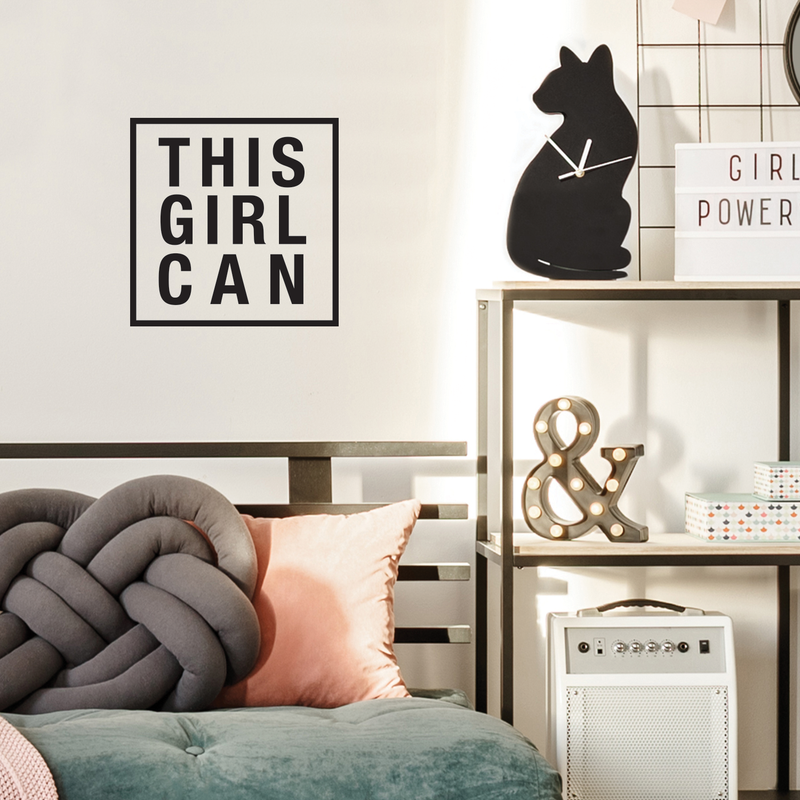 Vinyl Wall Art Decal - This Girl Can - 17" x 17" - Trendy Positive Motivational Good Vibes Quote Sticker For Girls Room Closet Playroom Living Room Office Yoga Ballet Feminine Decor 2