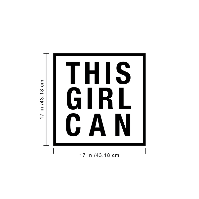 Vinyl Wall Art Decal - This Girl Can - 17" x 17" - Trendy Positive Motivational Good Vibes Quote Sticker For Girls Room Closet Playroom Living Room Office Yoga Ballet Feminine Decor 4