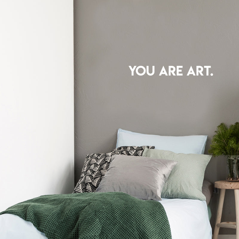 Vinyl Wall Art Decal - You Are Art - 3" x 25" - Motivational Cute Optimistic Self Esteem Quote Sticker For Bedroom Closet Living Room Playroom School Daycare Coffee Shop Decor 3