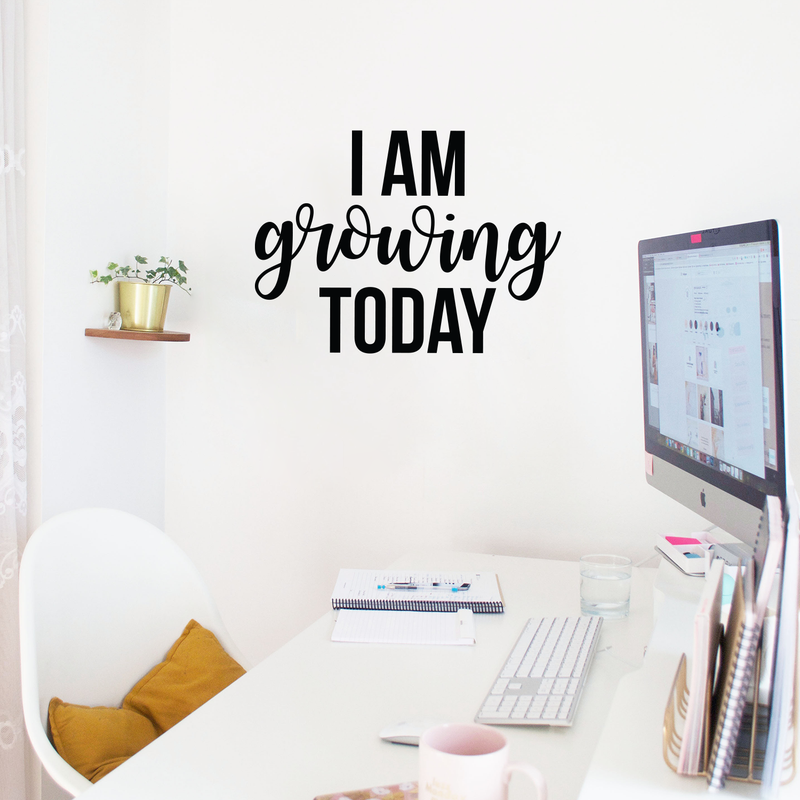 Vinyl Wall Art Decal - I Am Growing Today - 16" x 22" - Modern Motivational optimism Quote Sticker For Home Bedroom Kids Room School Classroom Work Office Patio Decor 3