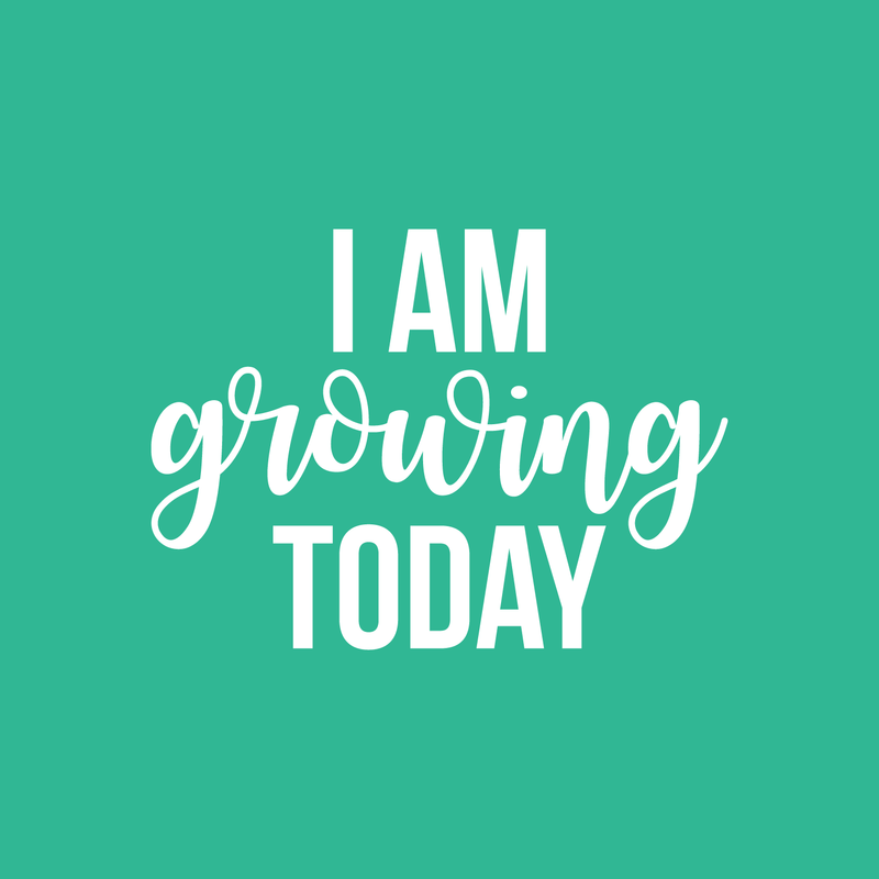 Vinyl Wall Art Decal - I Am Growing Today - 16" x 22" - Modern Motivational optimism Quote Sticker For Home Bedroom Kids Room School Classroom Work Office Patio Decor 1