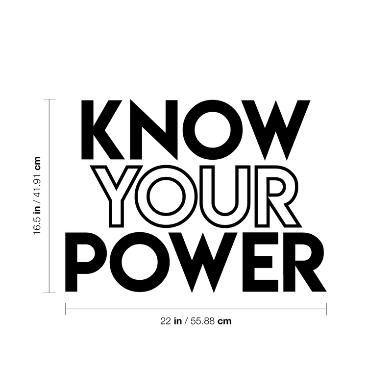 Vinyl Wall Art Decal - Know Your Power - 16. Modern Inspirational Quote Sticker For Home Bedroom Kids Room Playroom Work Office Coffee Shop Decor 2