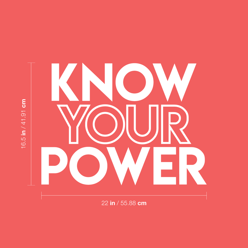 Vinyl Wall Art Decal - Know Your Power - 16.5" x 22" - Modern Inspirational Quote Sticker For Home Bedroom Living Room Work Office School Classroom Decor 4