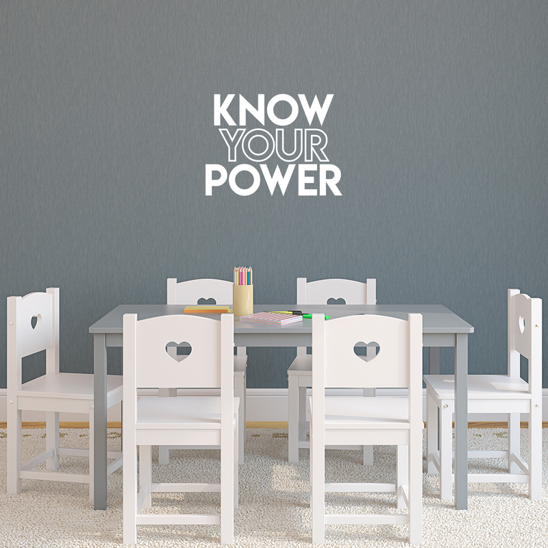 Vinyl Wall Art Decal - Know Your Power - 16.5" x 22" - Modern Inspirational Quote Sticker For Home Bedroom Living Room Work Office School Classroom Decor 2