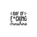 Vinyl Wall Art Decal - Ray Of Fcking Sunshine - - Trendy Sarcastic Funny Adult Joke Quote Sticker For Office Work Business Store Coffee Shop Home Bedroom Living Room Decor 1