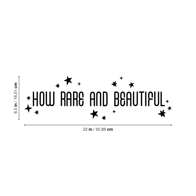 Vinyl Wall Art Decal - How Rare And Beautiful  - 6.5" x 22" -  Trendy Optimistic Cute  Star Shape Quote Sticker For Office Work Business Store Coffee Shop Bedroom Living Room Playroom Kids Room Decor 4