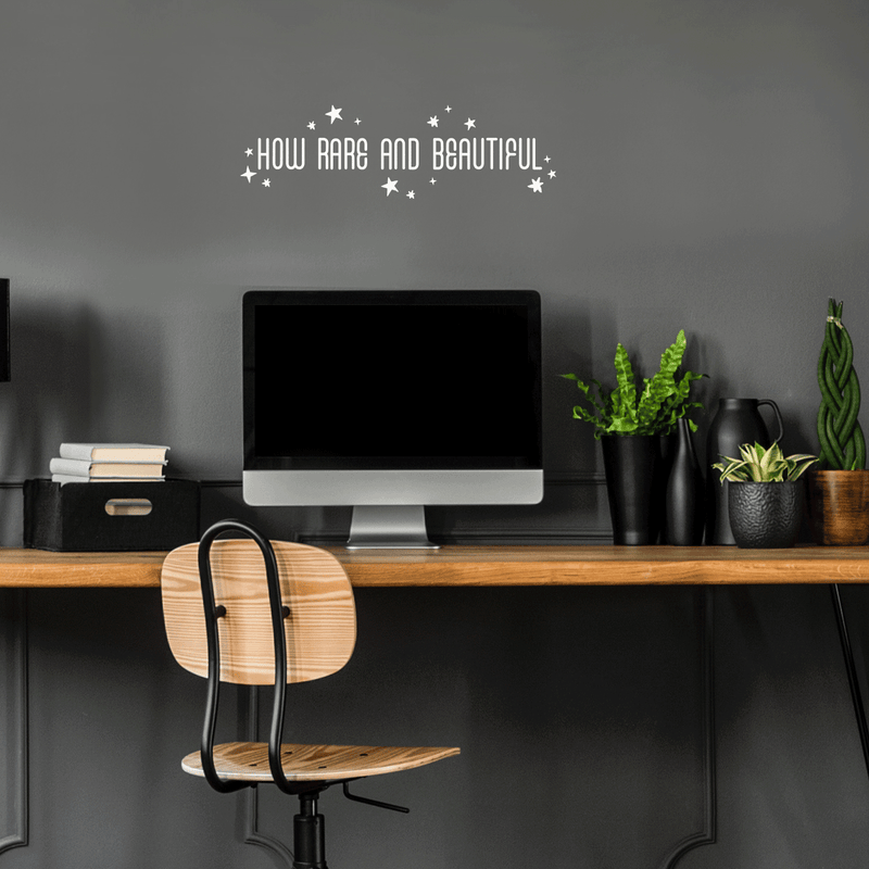 Vinyl Wall Art Decal - How Rare And Beautiful  - 6.5" x 22" -  Trendy Optimistic Cute  Star Shape Quote Sticker For Office Work Business Store Coffee Shop Bedroom Living Room Playroom Kids Room Decor 3
