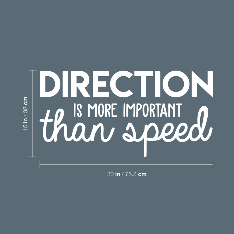 Vinyl Wall Art Decal - Direction Is More Important Than Speed - 15" x 30" - Trendy Good Vibes Motivational Positive Mind Quote Sticker For Bedroom Kids Room Living Room Playroom Office Classroom Decor 4