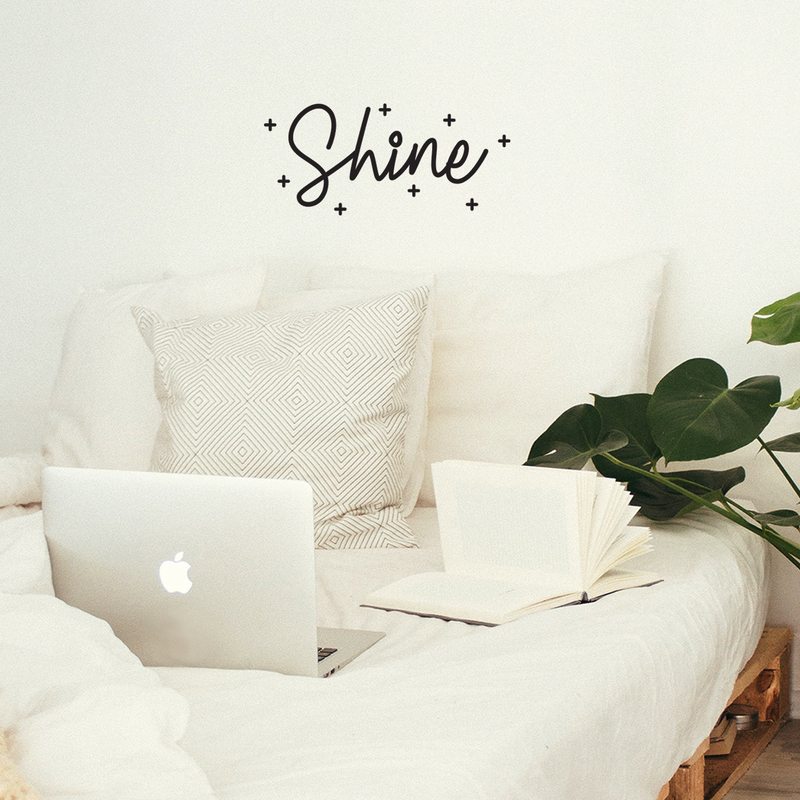 Vinyl Wall Art Decal - Shine - 10" x 22" - Modern Inspirational Cute Quote Sticker For Children Home Office Bedroom Closet Kids Room Playroom Dance Classroom Coffee Shop Decor 2