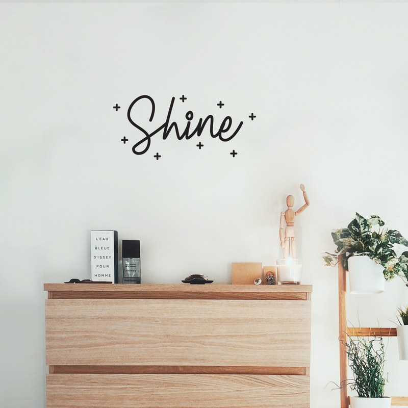 Vinyl Wall Art Decal - Shine - 10" x 22" - Modern Inspirational Cute Quote Sticker For Children Home Office Bedroom Closet Kids Room Playroom Dance Classroom Coffee Shop Decor 3