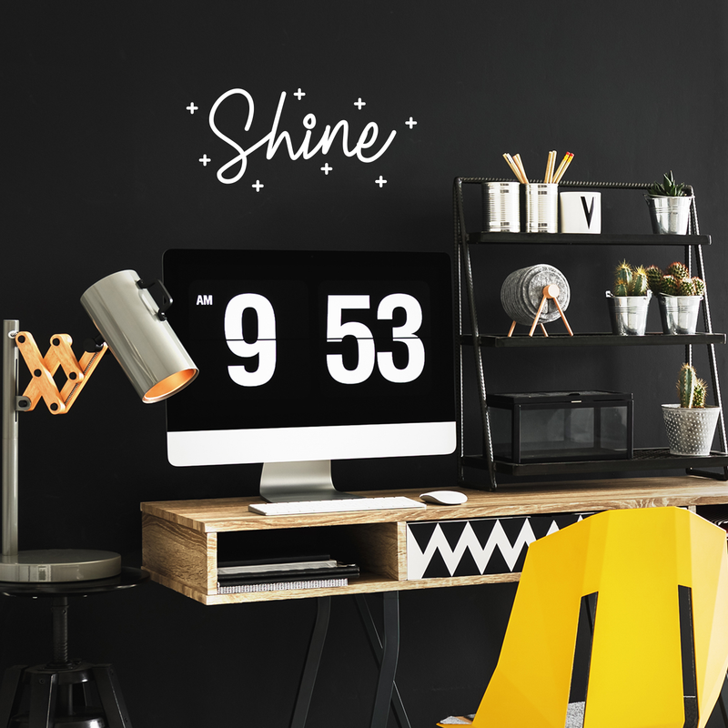 Vinyl Wall Art Decal - Shine - 10" x 22" - Modern Inspirational Cute Quote Sticker For Children Home Office Bedroom Closet Kids Room Playroom Dance Classroom Coffee Shop Decor 2