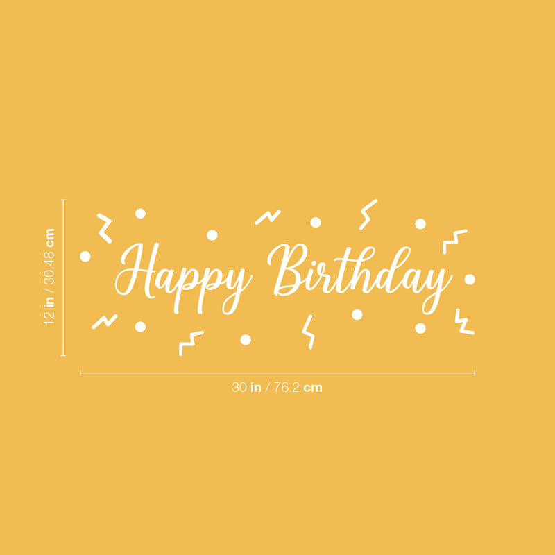 Vinyl Wall Art Decal - Happy Birthday Car Sign - 12" x 30" - Modern Inspirational Positive Quote Sticker For Home Bedroom Living Room Work Office Coffee Shop Decor 4