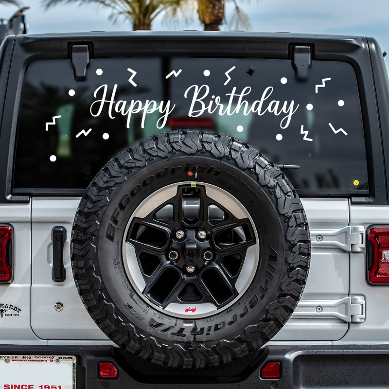 Vinyl Wall Art Decal - Happy Birthday Car Sign - 12" x 30" - Modern Inspirational Positive Quote Sticker For Home Bedroom Living Room Work Office Coffee Shop Decor 3