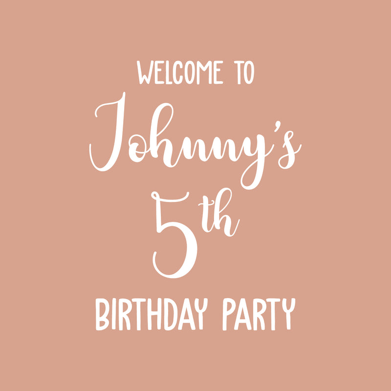 Vinyl Wall Art Decal - Custom Welcome To Birthday Party - 28" x 22" - Trendy Teens kids Home Birthdays Quote Sticker For Blackboard Window Entryway Garden Yard Sign Decor 1