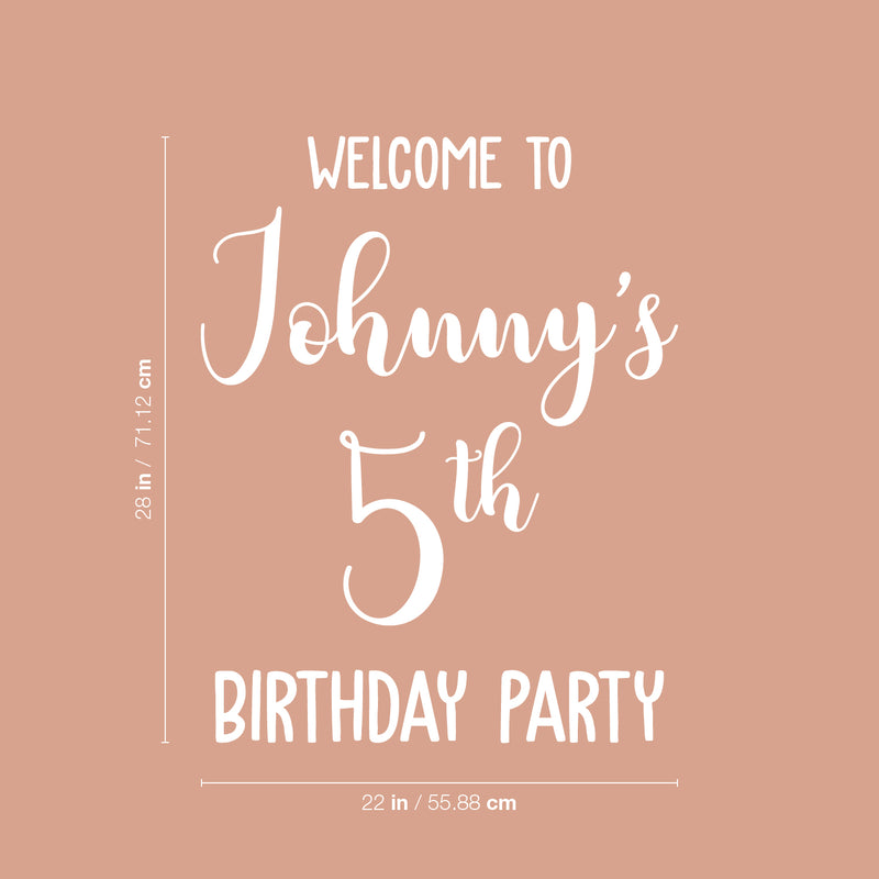 Vinyl Wall Art Decal - Custom Welcome To Birthday Party - Trendy Teens kids Home Birthdays Quote Sticker For Blackboard Window Entryway Garden Yard Sign Decor 3