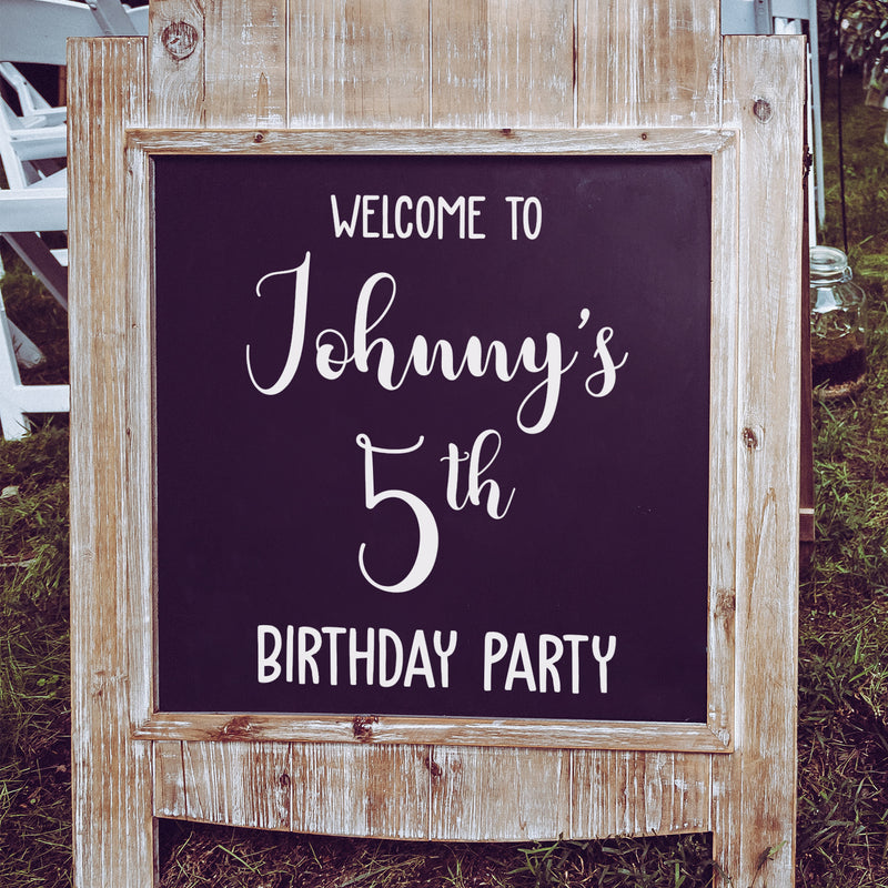 Vinyl Wall Art Decal - Custom Welcome To Birthday Party - Trendy Teens kids Home Birthdays Quote Sticker For Blackboard Window Entryway Garden Yard Sign Decor 4