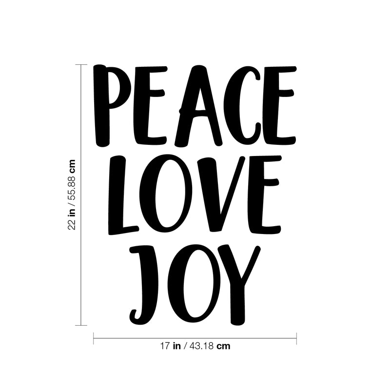 Vinyl Wall Art Decal - Peace Love Joy - 22" x 17" - Trendy Inspirational Self Esteem Quote Sticker For Bedroom Living Room Classroom Kids Room Decor 4