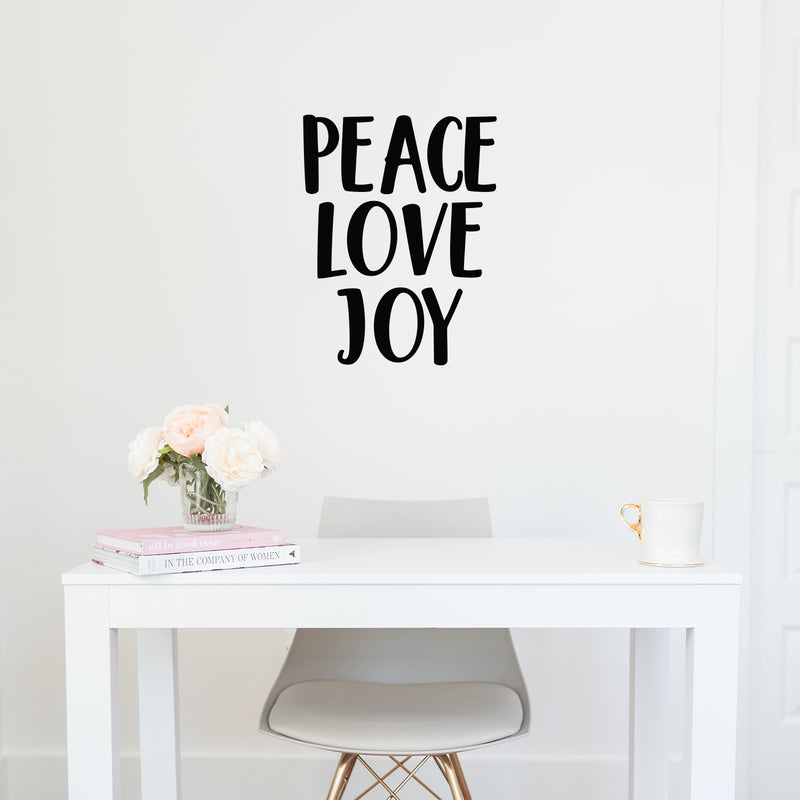 Vinyl Wall Art Decal - Peace Love Joy - 22" x 17" - Trendy Inspirational Self Esteem Quote Sticker For Bedroom Living Room Classroom Kids Room Decor 3