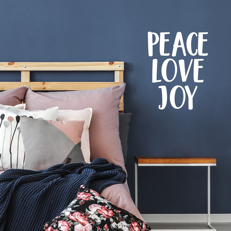 Vinyl Wall Art Decal - Peace Love Joy - 22" x 17" - Trendy Inspirational Self Esteem Quote Sticker For Bedroom Living Room Classroom Kids Room Decor 2