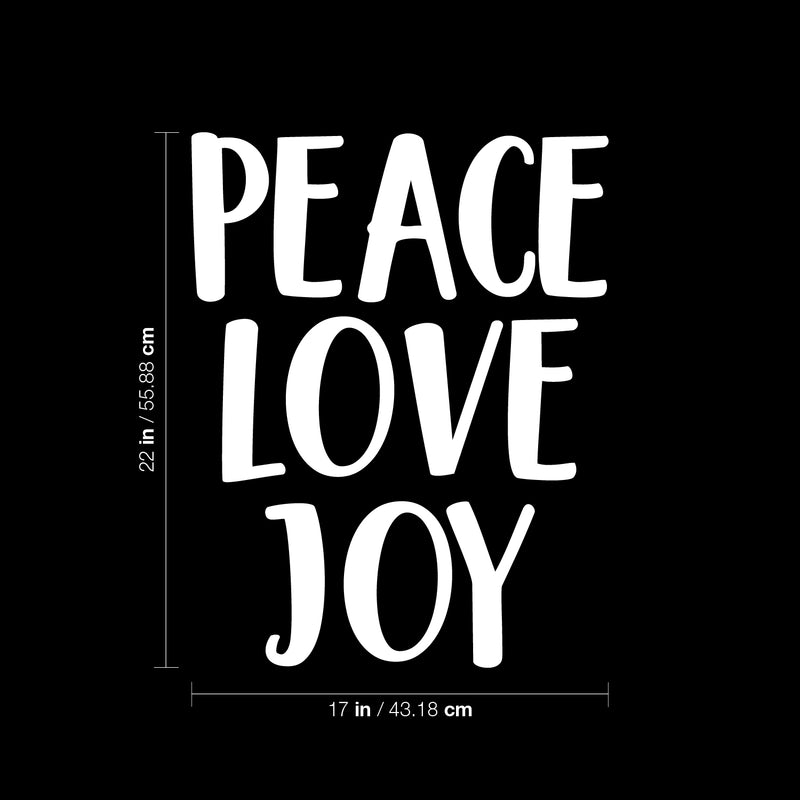 Vinyl Wall Art Decal - Peace Love Joy - 22" x 17" - Trendy Inspirational Self Esteem Quote Sticker For Bedroom Living Room Classroom Kids Room Decor 4