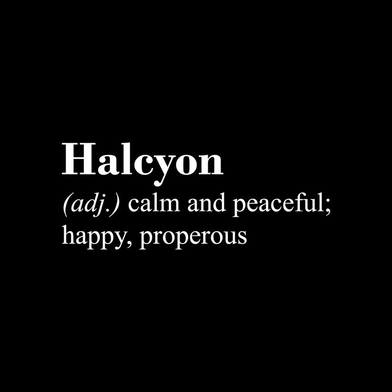 Vinyl Wall Art Decal - Halcyon Definition - 10" x 25" - Trendy Motivational Positive Quote Sticker For Home Office Bedroom Living Room Coffee Shop Store Decor 1