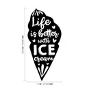 Vinyl Wall Art Decal - Life Is Better With Ice Cream - 23.5" x 11" - Modern Funny Dessert Quote Sticker Sugar Cone Shape For Kids Room Home Kitchen Coffee Shop Store Decor 4