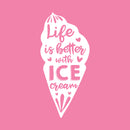 Vinyl Wall Art Decal - Life Is Better With Ice Cream - 23.5" x 11" - Modern Funny Dessert Quote Sticker Sugar Cone Shape For Kids Room Home Kitchen Coffee Shop Store Decor 1