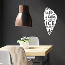 Vinyl Wall Art Decal - Life Is Better With Ice Cream - 23.5" x 11" - Modern Funny Dessert Quote Sticker Sugar Cone Shape For Kids Room Home Kitchen Coffee Shop Store Decor 3