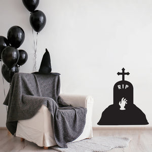Vinyl Wall Art Decal - Zombie Grave - 24. Halloween Party Seasonal Shape Design Sticker For Home Living Room Entryway Work Office Coffee Shop Store Window Door Spooky Decor