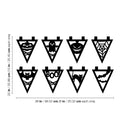 Vinyl Wall Art Decal - Halloween Flags Set - Halloween Party Seasonal Flag Shapes Sticker For Home Living Room Entryway Work Office Coffee Shop Store Window Spooky Decor 4