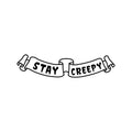 Vinyl Wall Art Decal - Stay Creepy - 9. Trendy Halloween Season Cute Banner Shape Design Sticker For Living Room Kitchen Playroom Office Coffee Shop Classroom Decor 1