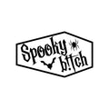 Vinyl Wall Art Decal - Spooky B!tch - 2.- Halloween Seasonal Scary Sarcasm Quote Sticker For Home Work Office Notebook Laptop Thermos Coffee Mug Store Window Mason Jar Decor 1