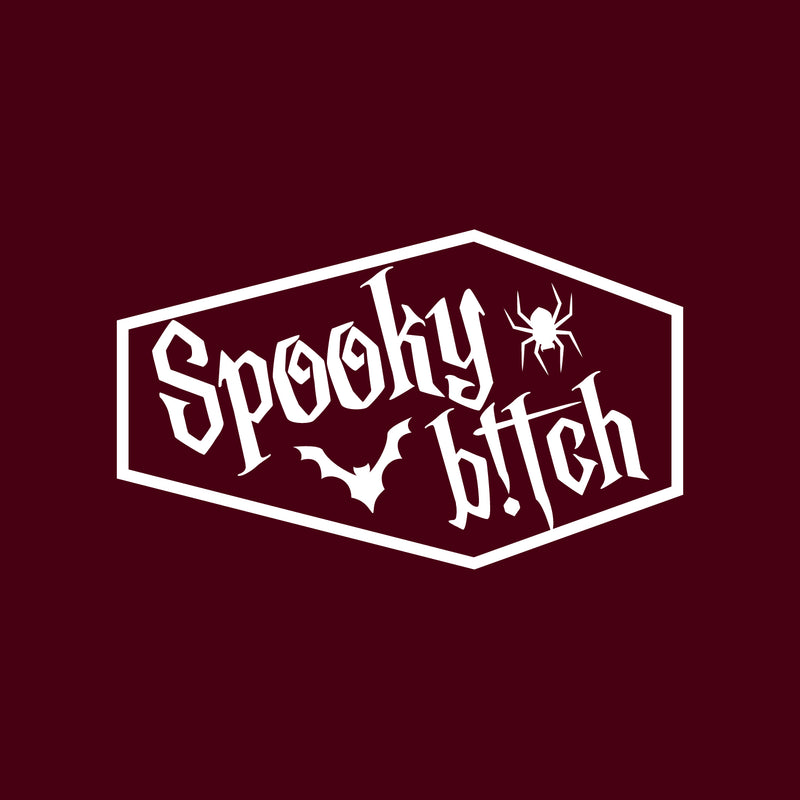 Vinyl Wall Art Decal - Spooky Bitch - 2.5" x 4" - Halloween Party Seasonal Flag Shapes Sticker For Home Living Room Entryway Work Office Coffee Shop Store Window Spooky Decor 1