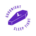 Vinyl Wall Art Decal - Good Night Sleep Tight - 22" x 22" - Fun Trendy Scary Halloween Season Coffin Shape Design Sticker For Bedroom Kids Room Playroom Living Room Office Coffee Shop Store Decor 1
