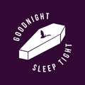 Vinyl Wall Art Decal - Good Night Sleep Tight - 22" x 22" - Fun Trendy Scary Halloween Season Coffin Shape Design Sticker For Bedroom Kids Room Playroom Living Room Office Coffee Shop Store Decor 1