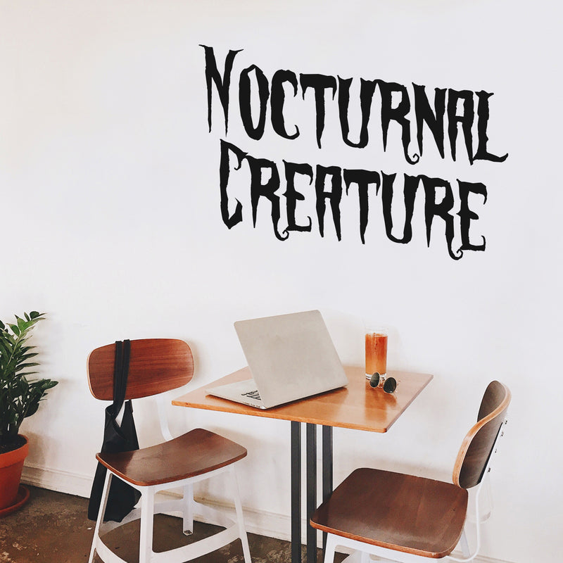 Vinyl Wall Art Decal - Nocturnal Creature - - Trendy Fun Frightening Halloween Season Quote Sticker For Kids Room Playroom Living Room Office Coffee Shop Store Business Spooky Decor 2