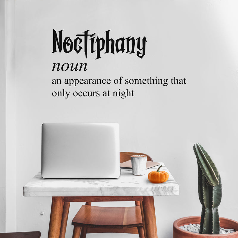 Vinyl Wall Art Decal - Noctiphany - 15" x 30" - Trendy Scary Fun Cute Halloween Quote Sticker For Living Room Kids Room Playroom Office Coffee Shop Classroom Store Business Decor 2