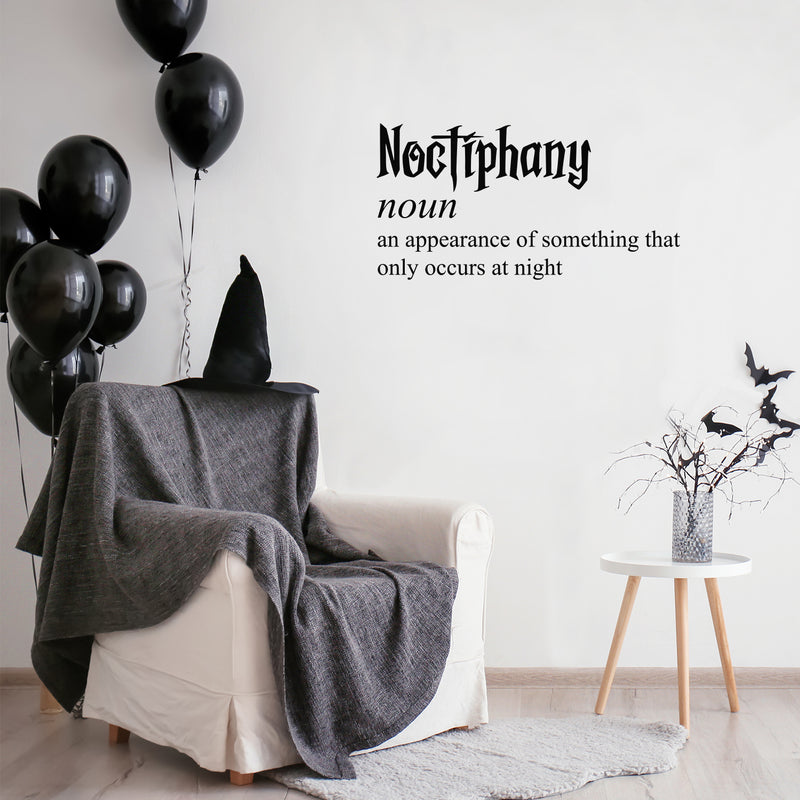 Vinyl Wall Art Decal - Noctiphany - Trendy Scary Fun Cute Halloween Quote Sticker For Living Room Kids Room Playroom Office Coffee Shop Classroom Store Business Decor 3