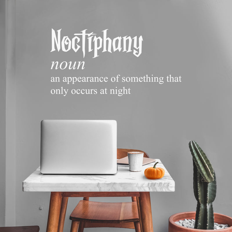 Vinyl Wall Art Decal - Noctiphany - 15" x 30" - Trendy Scary Fun Cute Halloween Quote Sticker For Living Room Kids Room Playroom Office Coffee Shop Classroom Store Business Decor 2